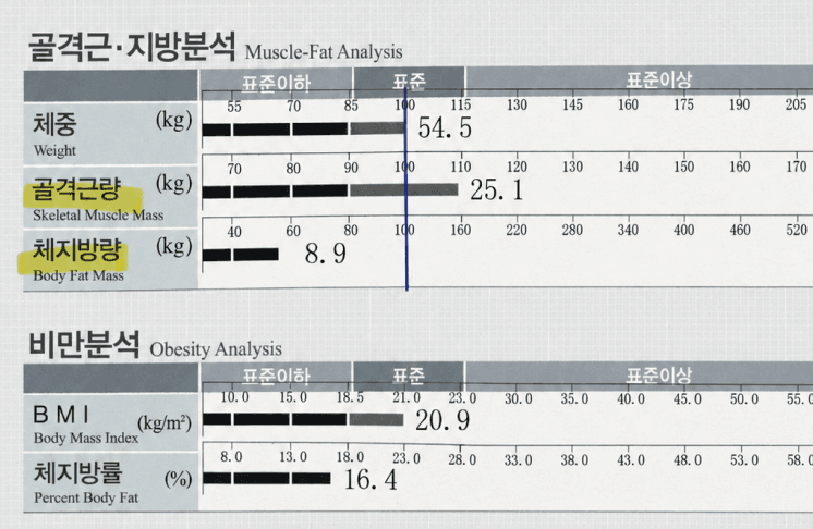 김효진 원장 인바디 체성분 분석 결과