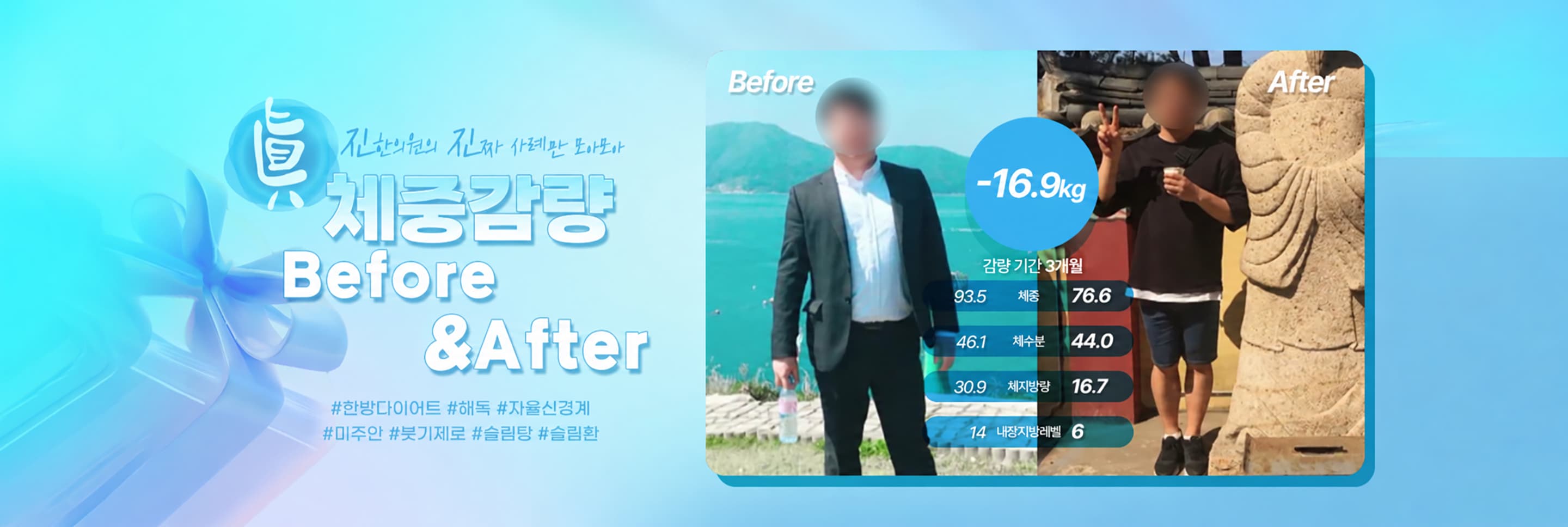 3개월, 93.5kg → 76.6kg